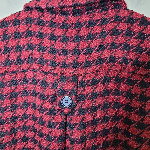 Lulu B Red & Black Houndstooth Blazer Size M - Picture 5 of 8